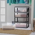 thumbnail image 4 of Sterilite Wide 4 Drawer Tower, Plastic Storage Organizer with Removable Clear Bins, Easy Assembly, No Tools Needed, Black, 4 of 8