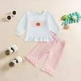 thumbnail image 2 of Caqnni Baby Fall Outfits for Girl Boy Long Sleeve Hoodie Top and Long Sweatpants Set Toddler Sweatsuit Fall Winter Outfit Pajamas & Dailywear Set（White，6-12 Months）, 2 of 9