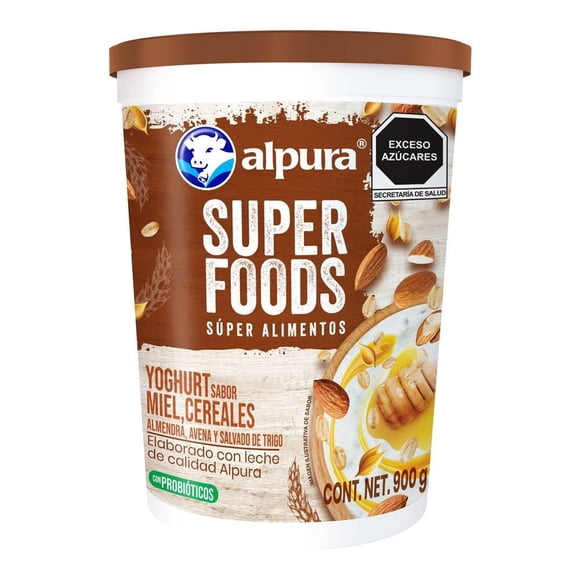 Yoghurt Alpura super foods miel con cereales 900 g