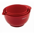 thumbnail image 4 of Farberware Professional Set of 3 Nesting Plastic Mixing Bowl Set, Red, 4 of 11