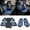 Black, Blue, variant on Ikon Motorsports Full Set Car Seat Covers Compatible with 2009-2025 Ford F150 Crew Cab Black&Gray PU Leather 5 Seats Seat Cover Protectors With Pocket