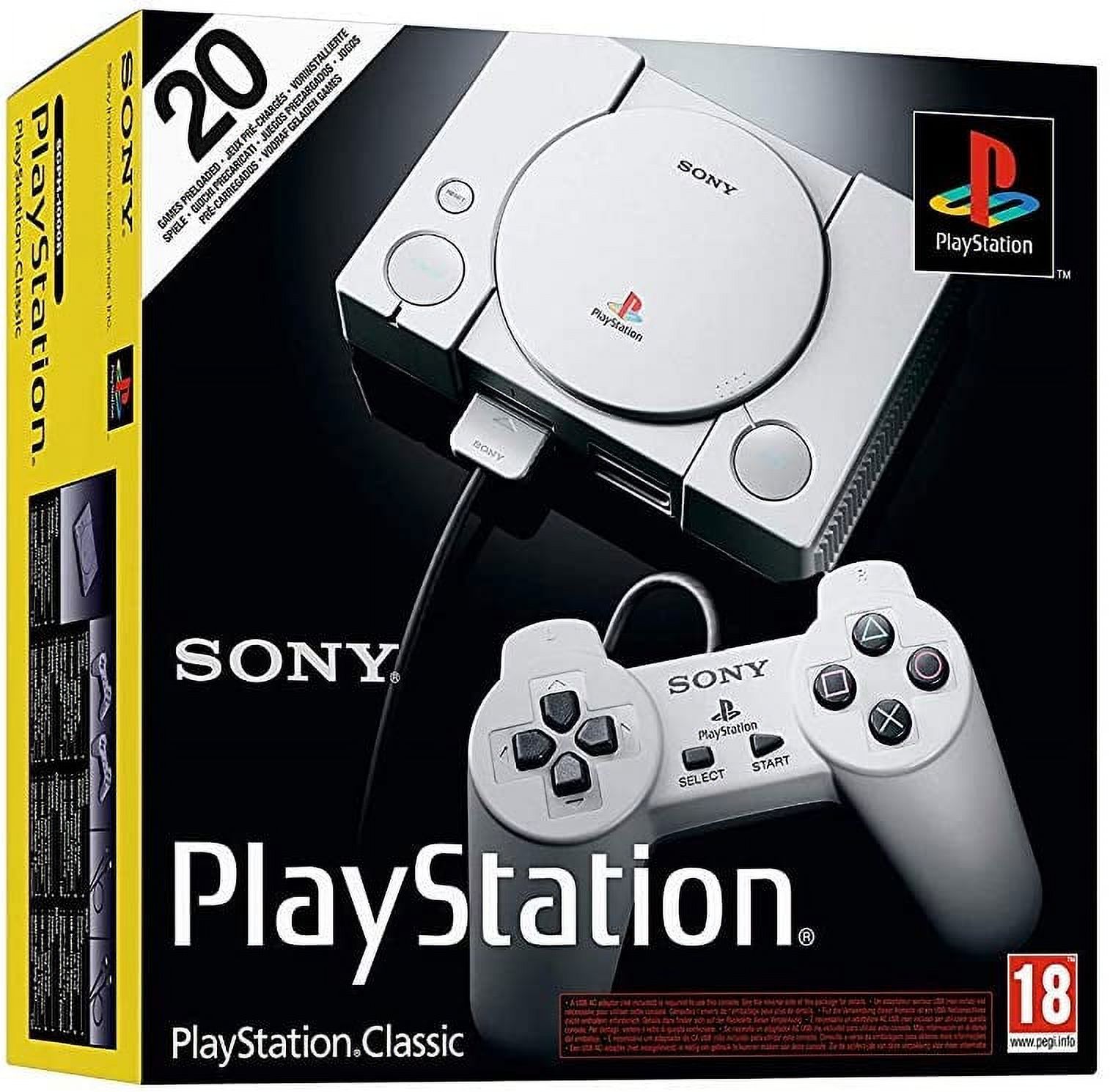 Playstation Classic Console with 20 Classic Playstation Games Pre-Installed Holiday Bundle, Includes Final Fantasy VII, Grand Theft Auto, Resident Evil Director's Cut and More