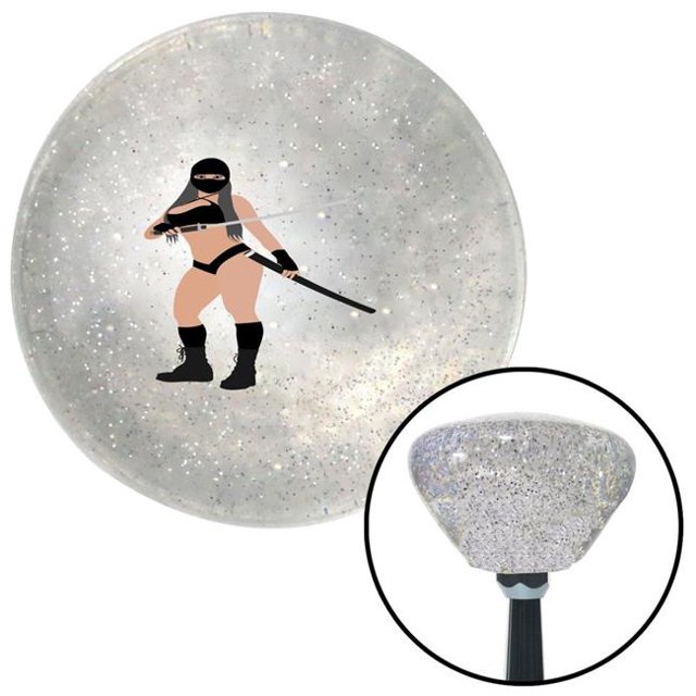 Sexy Ninja Clear Retro Metal Flake Shift Knob with M16 x 1.5 Insert Shifter Auto