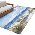 thumbnail image 2 of Watercolor Summer Beach Washable Area Rugs 2.7'x5', Sun Umbrella Low Pile Throw Living Room Rug Non-Slip Sturdy Edge Binding Carpet for Indoor Entryway Bedside Kitchen, 2 of 9