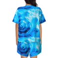 thumbnail image 3 of Kdxio Blue Shell Print Pajamas Sets for Women Short-Sleeved Pjs with Lounge Shorts Two Piece Sleepwear S-4XL, 3 of 8