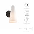 thumbnail image 5 of Modway Beacon 1-Light Metal and Glass Wall Sconce in Opal/Black, 5 of 7