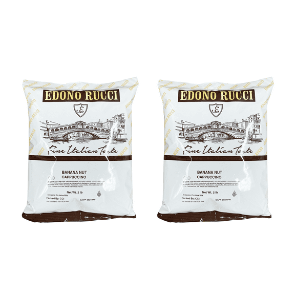 Edono Rucci Banana Nut Powdered Cappuccino Mix, 2 Bags( 2 lbs each)