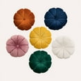 thumbnail image 3 of Nvzi Round Cushions Pillows Solid Color Velvet Chair Sofa Pumpkin Throw Pillow Pleated Round Pillow for Home Bed Car Decor Floor Pillow Cushion(Blue,Diameter 15), 3 of 4