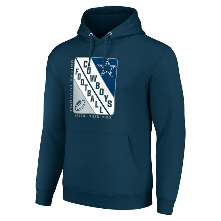 Men s Starter Navy Dallas Cowboys Shield Logo Pullover Hoodie Walmart