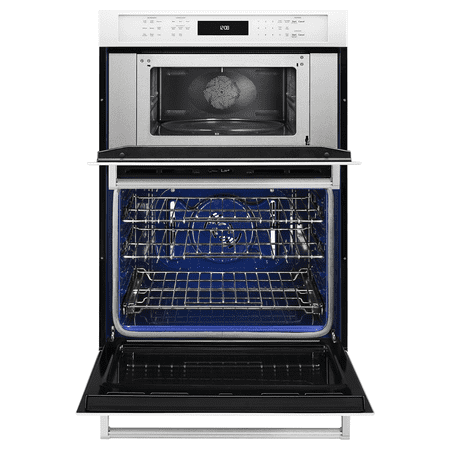 KitchenAid - 30" Single Electric Convection Wall Oven with Built-In Microwave - White