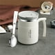 thumbnail image 5 of Taza de café con asa, portátil, con tapa y cuchara, de acero inoxidable de doble capa, ideal para oficina, de viaje, Mark Cup., 5 of 7