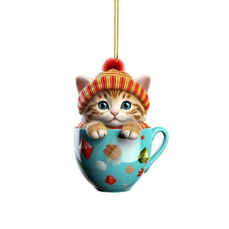 

Scarf Wearing Sweet Cup Cat Decorative Pendant Indoor Decorative Pendant Fun Acrylic Pendant Christmas Decorations 2024 Clearance
