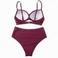 thumbnail image 6 of HCNTES Thong Bikini Sets for Women - Brazilian Micro String Bikinis Sexy Two Piece Swimsuit Triangle Top Halter Bathing Suits(Wine,XXL), 6 of 8