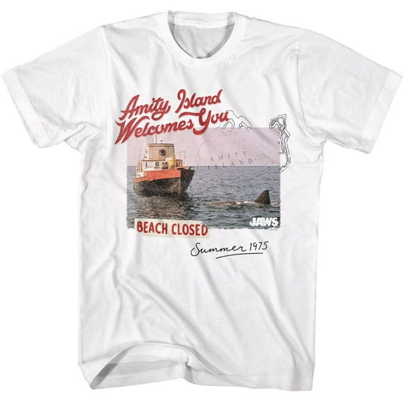 Jaws Beach Closed Summer 1975 White T-Shirt