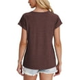 thumbnail image 6 of Fnooota Women T Shirts 2025, Workout Casual Short Sleeve Summer Tops Wine Size S, 6 of 9