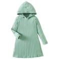 thumbnail image 2 of EnJoCho Girls Long Sleeve Ribbed Dress Set for Toddlers 2-8 Years, Solid Color Casual Elegant Everyday Outfit Knit Dresses, 2 of 9