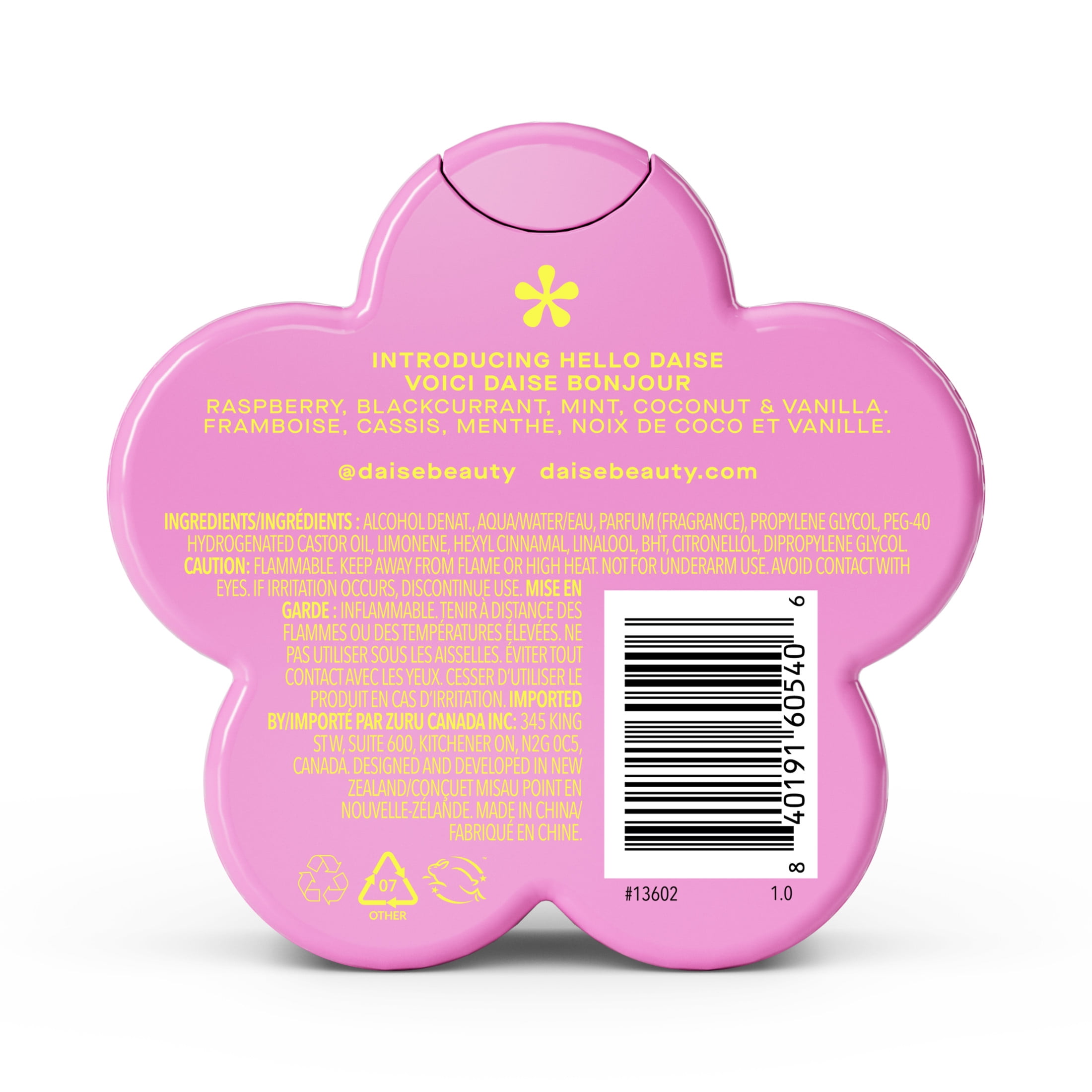 DAISE Hello Daise Fragrance Body Mist in Raspberry & Mint, 3.3 fl oz/100 mL, body mist, spritz, spray