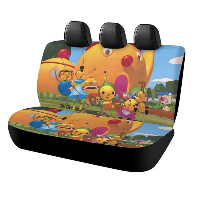 Rolie Polie Olie-theme Car Rear Seat Covers Back Elastic Flexible Car Seat Covers Decorative Fits Most Cars 120x59x76cm