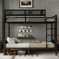 thumbnail image 4 of Mirightone Queen Over Queen Bunk Bed with Storage Shelf, Metal Bunk Bed Queen Size with Ladder for Adults Teens, Black, 4 of 8