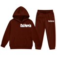thumbnail image 5 of RUTAYY Boys 2 Piece Clothing Set City Graphic for Kids Cozy Hooded Tracksuit Long Sleeve Casual Everyday Wear, Brown, 5 of 6