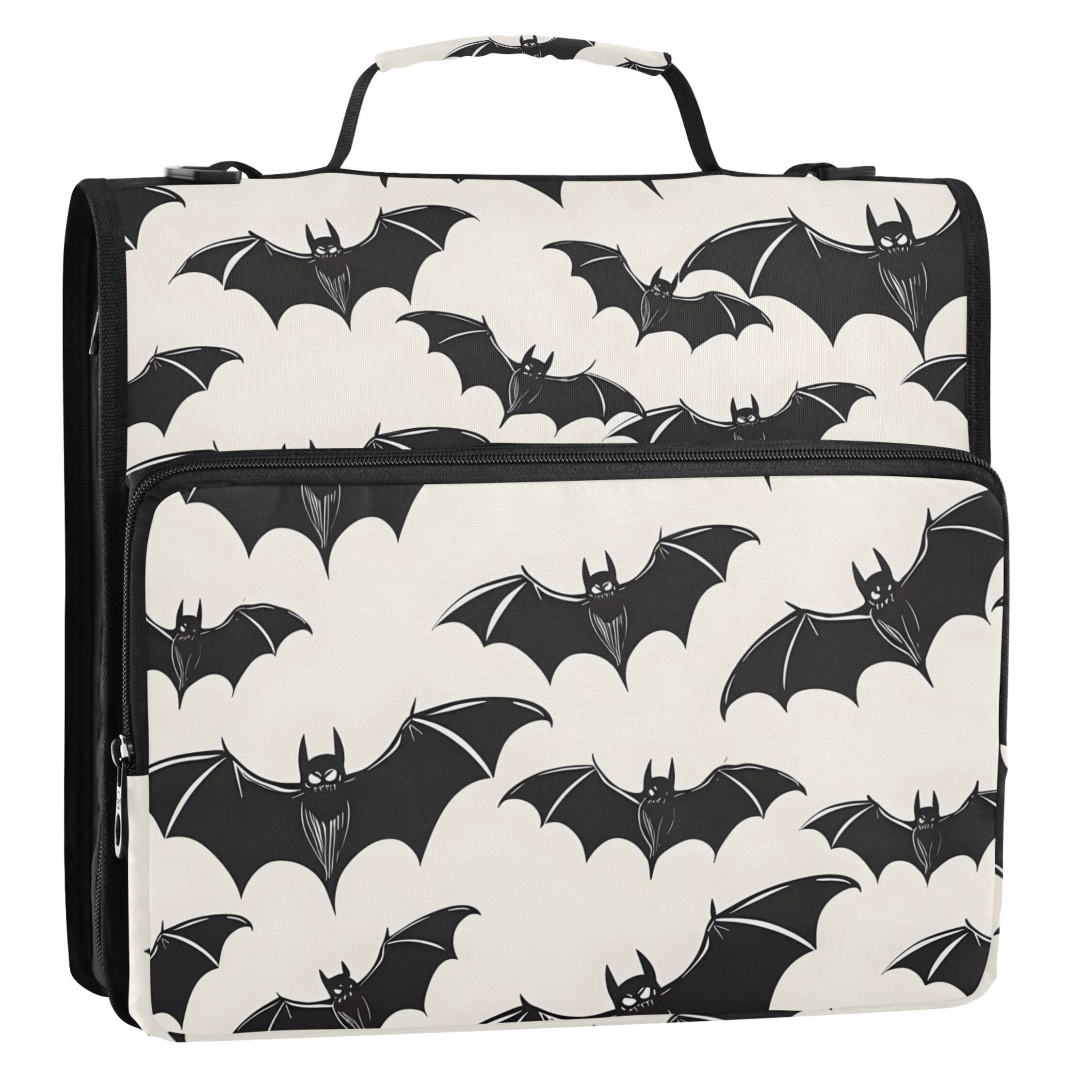 ALAZA Zipper Binder Bats Halloween 3 Ring Trapper Keeper File Folder Organizer Bag