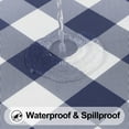 thumbnail image 3 of decorUhome Fitted Checkered Tablecloth, Vinyl Rectangular Table Cloth for 30"×72"in(90"×197"cm) Tables, Waterproof Buffalo Plaid Table Cover, Navy and White, 3 of 8