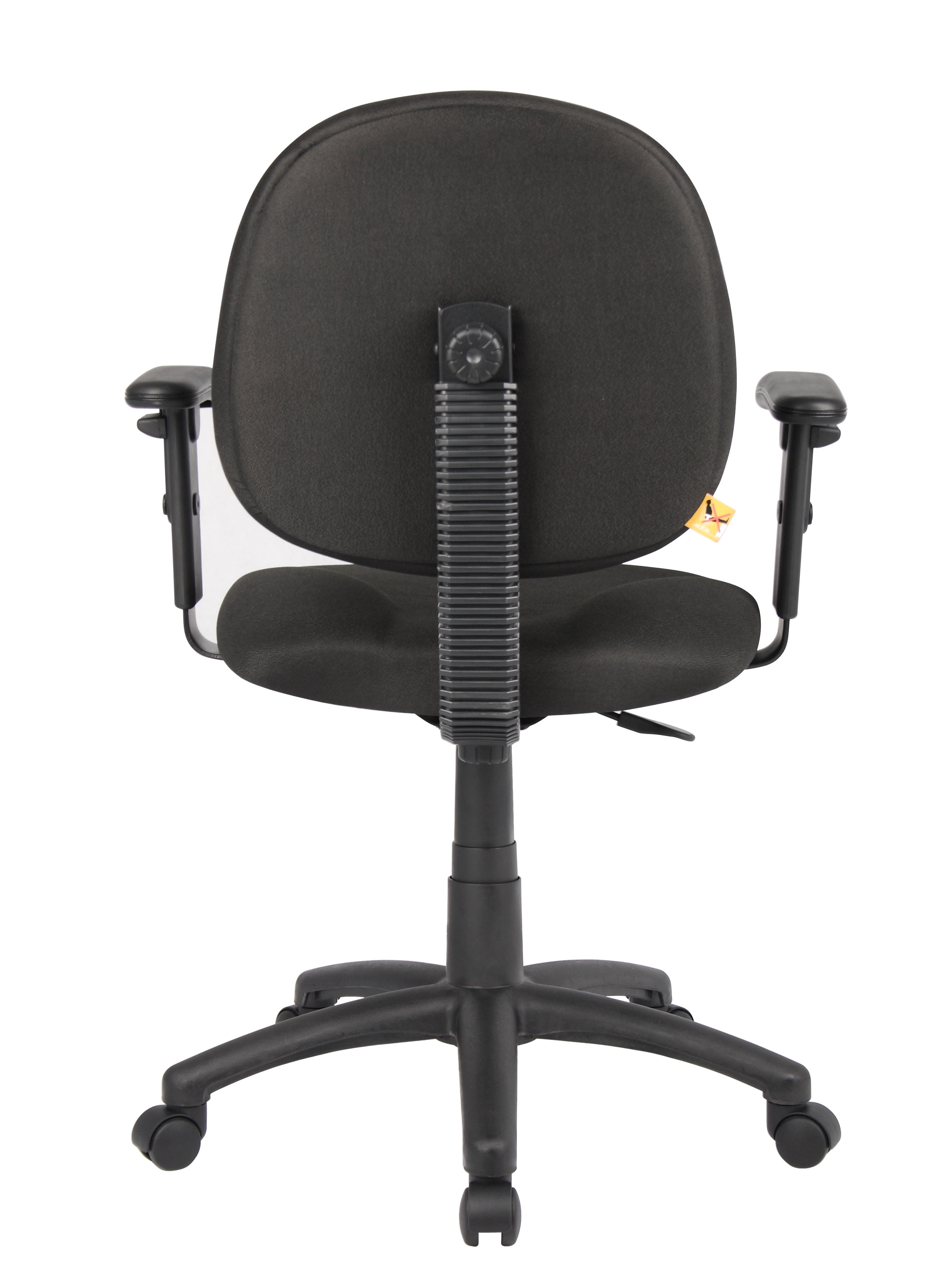 Boss Office Products Fabric Upholstered Wide Seat Office Swivel Chair with Arms in Black
