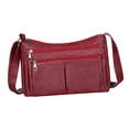 thumbnail image 6 of fenteer Women Shoulder Bag Tote Bag PU Leather Crossbody Bag Travel Purse Womens Handbag Red, 6 of 8