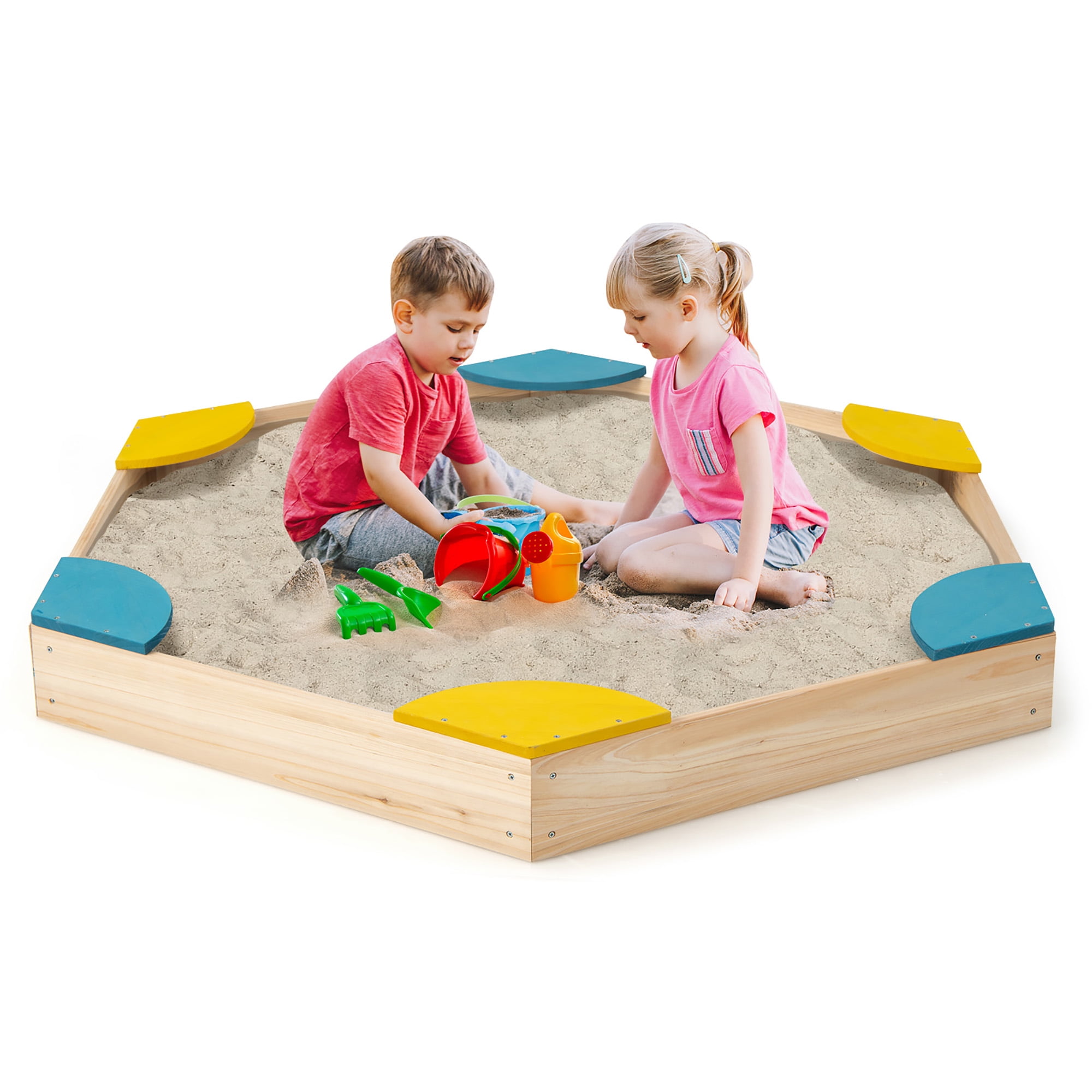 Costway Wooden Sandbox with Seats, Outdoor Backyard Romania | Ubuy Costway Wooden Sandbox with Seats, Outdoor Backyard Romania | Ubuy