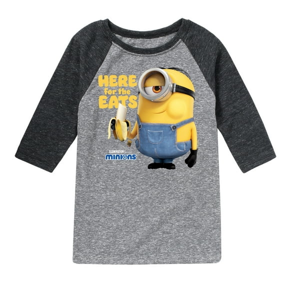 Despicable Me Minions - Only Here For The Eats - Toddler & Youth Raglan Graphic T-Shirt