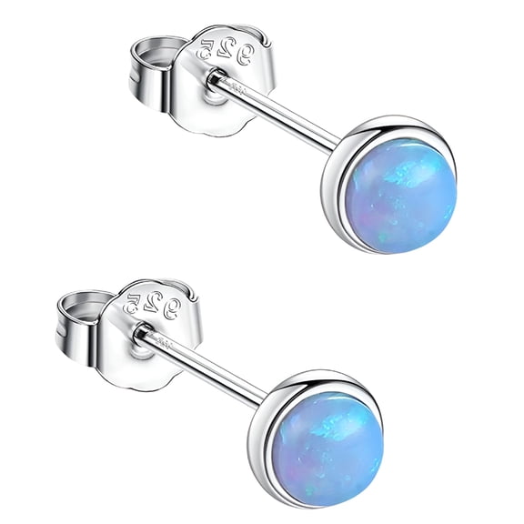 DESIGNICE 1 Pair Hypoallergenic Moonstone Stud Earrings for Women,Moonstone Sterling Silver Small Round Star Earrings for Sensitive Ears