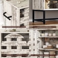 thumbnail image 4 of S-HOME Stylish Woven Buffet Cabinet with Adjustable Shelves Metal Legs for Versatile Storage in Living Room Dining Entryway, White+Vintage, 4 of 8