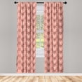 thumbnail image 2 of Ambesonne Floral Curtains, Retro Various Flowers Leaves, Pair of 28"x84", Blush Coral and Salmon, 2 of 4