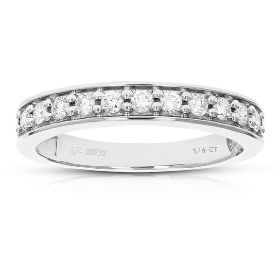 Vir Jewels 1/4 CTTW Lab Grown Diamond Wedding Band in Sterling Silver Female Adult