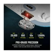 Corsair M75 Wireless RGB Lightweight FPS Gaming Mouse with 26,000 DPI, Swappable Side Buttons and Compatible with iCUE PC (White)
