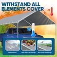 thumbnail image 3 of Quictent 10x20 ft Heavy Duty Carport – Gray Waterproof & UV Protected Steel Frame Garage, Portable Car Canopy Shelter for Vehicle Storage, 3 of 6