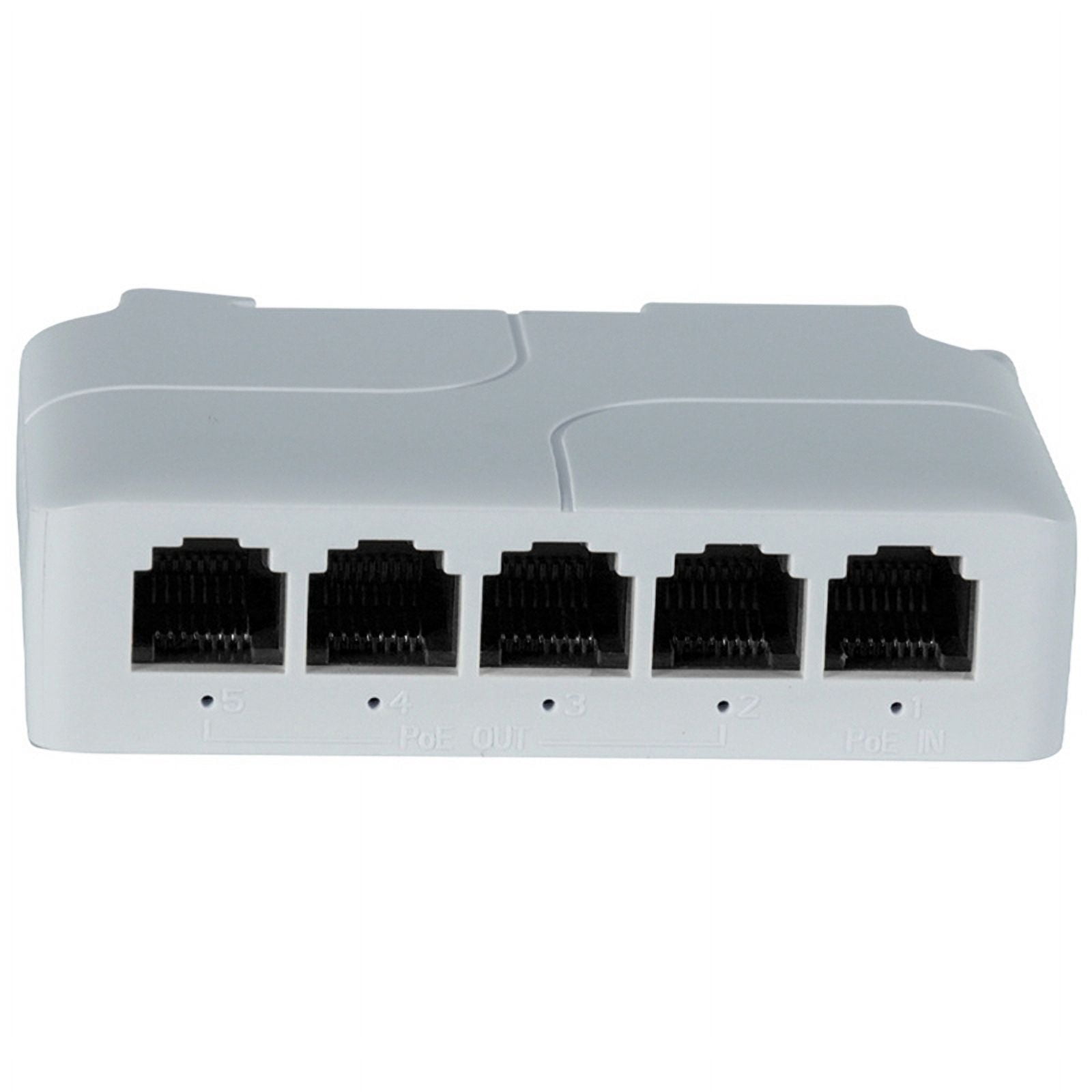 5 Port 10/100Mbps POE Extender 1 in 4 Out Network Switch Repeater Support IEEE802.3af/At/Bt for PoE Switch NVR IPC 2Pcs