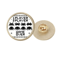 thumbnail image 1 of Los jugadores mas de juego Little Monster pixel Broche de oro metálico circular, 1 of 3
