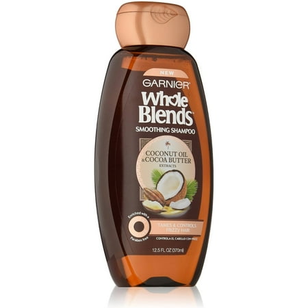 Garnier Whole Blends Smoothing Shampoo Coconut Oil & Cocoa Butter Extracts 12.50 oz (Pack of 4)