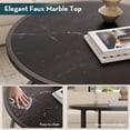 thumbnail image 4 of Small Round Coffee Table, Marble Coffee Tables for Living Room, White Modern Center Table for Small Space Home Office Gardern, 27.6 × 27.6 × 17.7inch, White Faux Marble, 4 of 16