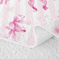 thumbnail image 5 of Manfei Teens Kawaii Ribbon Bow Tie Twin Quilt Set,Girls Geometric Stripes Love Heart Twin Coverlet Set, 5 of 7