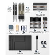 STAGEEK Mechanical Pencil Set with Case 37 Count, Drawing Pencils 0.3, 0.5, 0.7, 0.9MM & 2PCS 2MM Sketching Pencils with 492PCS Lead Refills (6B 4B 2B HB 2H 4H Color) for Artist Drafting Drawing