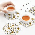 thumbnail image 7 of Fuzoiu Honey Print Leather Coasters Set,Drink Coasters Set of 6,for Tabletop Protection, Durable PVC Coasters,Home Décor and Housewarming Gift,Hexagon, 7 of 7