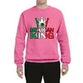 thumbnail image 2 of Wild Bobby Mexican King Latin Pride Unisex Crewneck Graphic Sweatshirt, Neon Pink, Small, 2 of 5