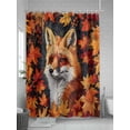 thumbnail image 5 of Fall Orange Maple Leaves Stall Shower Curtain, Waterproof Shower Curtains for Bathroom, Autumn Forest Animal Fox Washable Fabric Cloth Bath Curtain for Bathtub Decoration with Hooks 36x72 Inches, 5 of 6