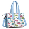 thumbnail image 2 of Teacher Tote Bag,Dinosaur and Mountain Pattern Teacher Utility Tote Bag,Large Work Tote Bags for Women with Multiple Pockets,Top Zipper Closure,13.8x10.6x6.7 Inch, 2 of 5