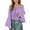 Purple, variant on Girls Vintage off the Shoulder Flare Sleeve Crop Tops Tween Long Sleeve Elastic Smocked Hem Elegant Tunic Blouse Solid Color Loose Soft Comfy T Shirts for Daily Wear Beige 150