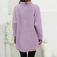 thumbnail image 4 of Sweatshirts for Women 2025 Plus Size Casual Long Sleeve Fuzzy Sherpa Pullover Winter Warm Cozy Sweaters Tops With Pockets Light Purple S, 4 of 6