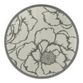 thumbnail image 3 of Unique Loom Outdoor Botanical Collection Area Rug - Rose (6' 1" Round Gray/Silver), 3 of 8