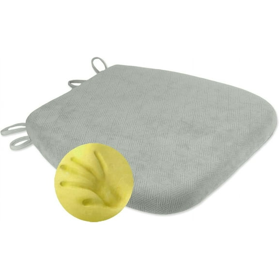 Vagascape Dining Chair Pad, 17 x 16.5 Inches U-Shape Memory Foam Kitchen Chair Cushion with Strips Grey